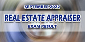 Real Estate Appraiser Exam Result September 2022