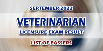Veterinarian Licensure Exam Result September 2022 LIST OF PASSERS
