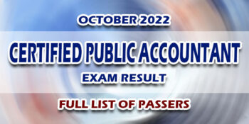 Certified Public Accountant Exam Result October 2022 FULL LIST