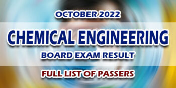 Chemical Engineering Board Exam Result October 2022 FULL LIST