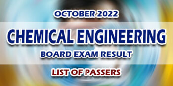 Chemical Engineering Board Exam Result October 2022 LIST OF PASSERS