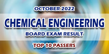 Chemical Engineering Board Exam Result October 2022 TOP 10 PASSERS