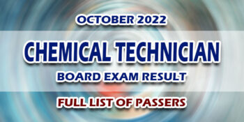 Chemical Technician Board Exam Result October 2022 FULL LIST
