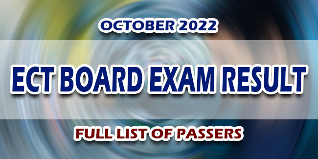 ECT Board Exam Result October 2022 FULL LIST