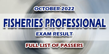 Fisheries Professional Exam Result October 2022 FULL LIST