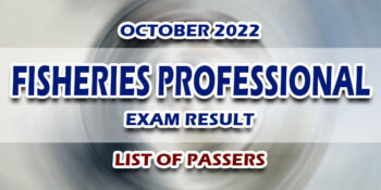 Fisheries Professional Exam Result October 2022 LIST OF PASSERS