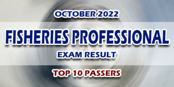 Fisheries Professional Exam Result October 2022 TOP 10 PASSERS