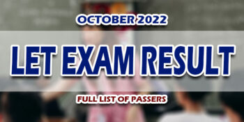 LET Exam Result October 2022 FULL LIST