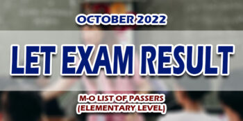 LET Exam Result October 2022 M-O PASSERS (ELEMENTARY)