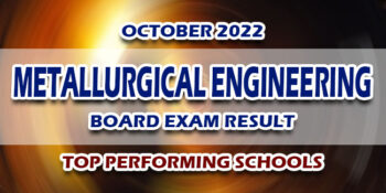 Metallurgical Engineering Board Exam Result October 2022 TOP PERFORMING SCHOOLS