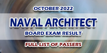Naval Architect Board Exam Result October 2022 FULL LIST