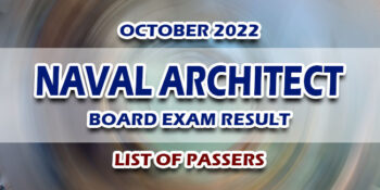 Naval Architect Board Exam Result October 2022 LIST OF PASSERS
