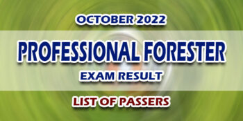 Professional Forester Exam Result October 2022 LIST OF PASSERS