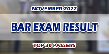 BAR Exam Result November 2022 TOP 30 PASSERS