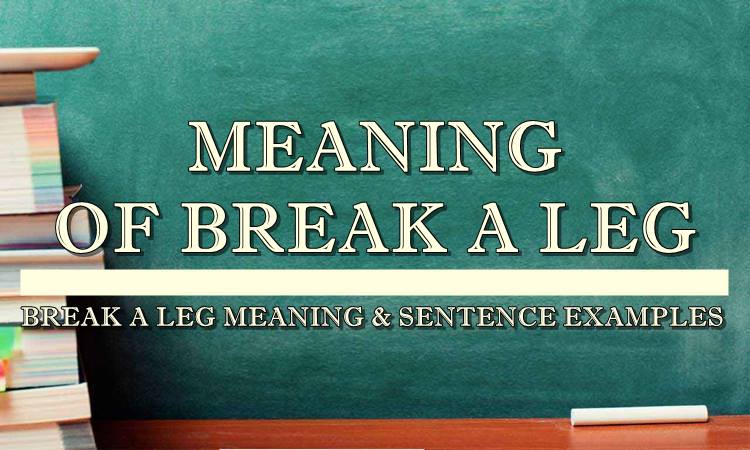 Break A Leg Meaning & Sentence Examples