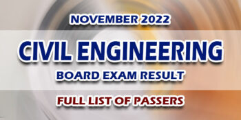 Civil Engineering Board Exam Result November 2022 FULL LIST
