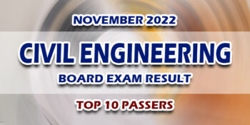 Civil Engineering Board Exam Result November 2022 TOP 10 PASSERS