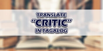 Critic In Tagalog