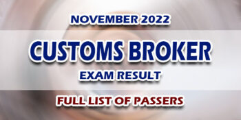 Customs Broker Exam Result November 2022 FULL LIST
