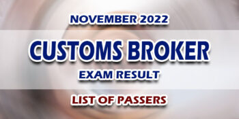 Customs Broker Exam Result November 2022 LIST OF PASSERS