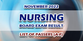 Nursing Board Exam Result November 2022 LIST OF PASSERS (A-F)