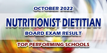 Nutritionist Dietitian Board Exam Result October 2022 TOP PERFORMING SCHOOLS