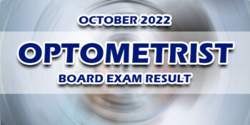 Optometrist Board Exam Result October 2022 RELEASE DATE