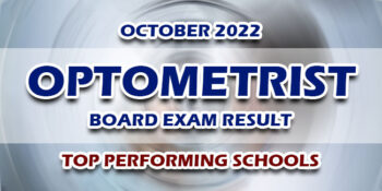 Optometrist Board Exam Result October 2022 TOP PERFORMING SCHOOLS