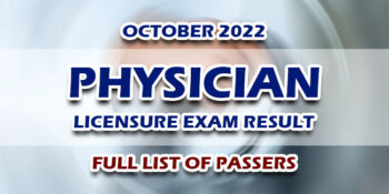 Physician Licensure Exam Result October 2022 FULL LIST