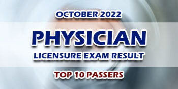 Physician Licensure Exam Result October 2022 TOP 10 PASSERS