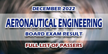 Aeronautical Engineering Board Exam Result December 2022 FULL LIST