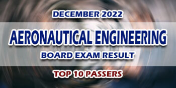 Aeronautical Engineering Board Exam Result December 2022 TOP 10 PASSERS
