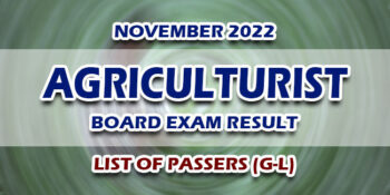 Agriculturist Board Exam Result November 2022 LIST OF PASSERS (G-L)