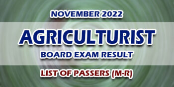 Agriculturist Board Exam Result November 2022 LIST OF PASSERS (M-R)