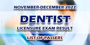 Dentist Licensure Exam Result November-December 2022 LIST OF PASSERS