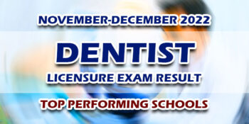 Dentist Licensure Exam Result November-December 2022 TOP PERFORMING SCHOOLS