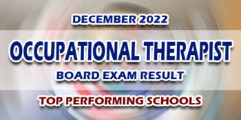 Occupational Therapist Board Exam Result December 2022 TOP PERFORMING SCHOOLS