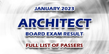 Architect Board Exam Result January 2023 FULL LIST