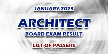 Architect Board Exam Result January 2023 LIST OF PASSERS