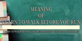 Learn To Walk Before You Run Meaning 2