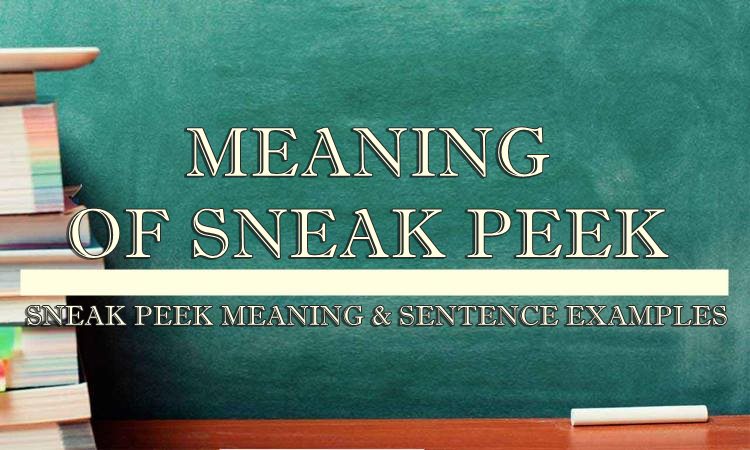 Sneak Peek Meaning Sentence Examples