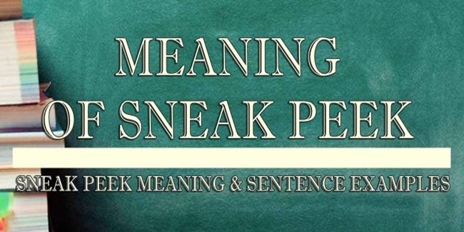 Sneak Peek Meaning Sentence Examples