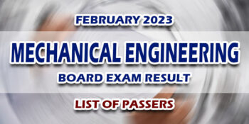 Mechanical Engineering Board Exam Result February 2023 LIST OF PASSERS