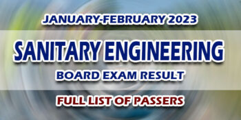Sanitary Engineering Board Exam Result January-February 2023 FULL LIST