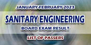 Sanitary Engineering Board Exam Result January-February 2023 LIST OF PASSERS