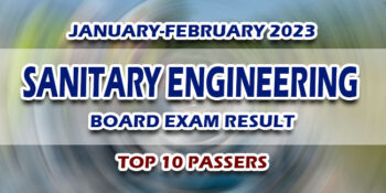 Sanitary Engineering Board Exam Result January-February 2023 TOP 10 PASSERS