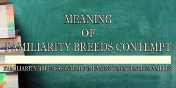 Familiarity Breeds Contempt Meaning 2