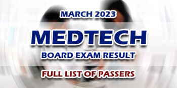 MedTech Board Exam Result March 2023 FULL LIST