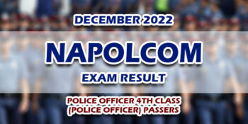NAPOLCOM Exam Result December 2022 4TH CLASS (Police Officer) Passers