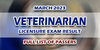 Veterinarian Licensure Exam Result March 2023 FULL LIST